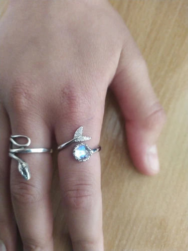 Customer photo review of Whale Tail Crystal Ring