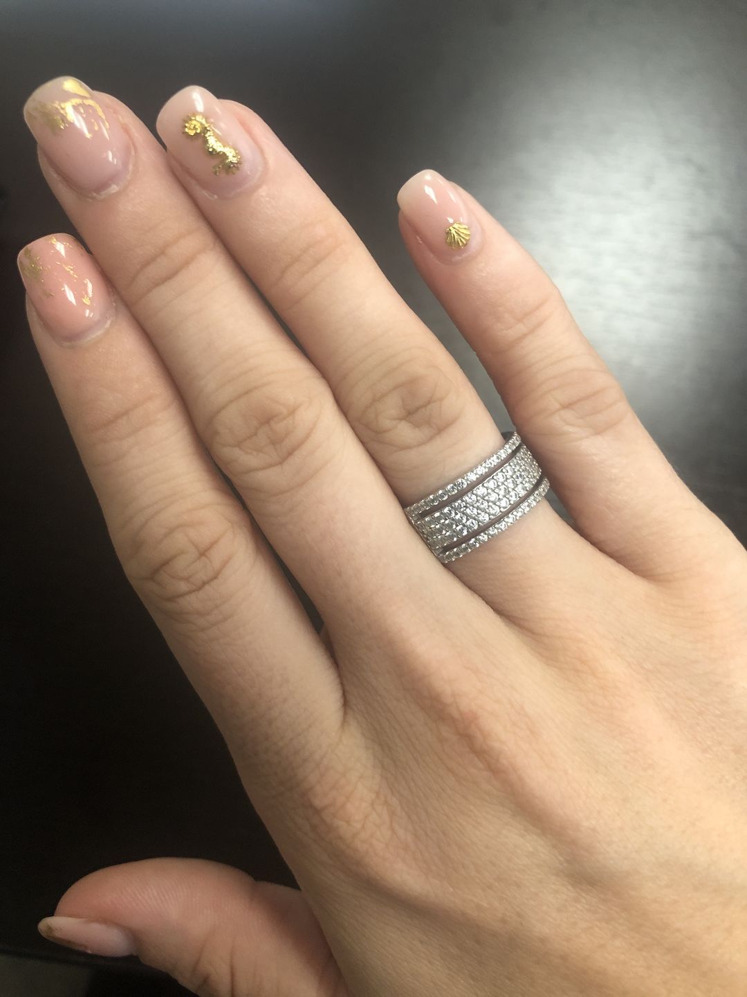 Customer photo review of Louily Unique Wide Women's Wedding Band In Sterling Silver