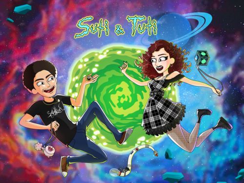 Customer photo review of Caricature cartoon dessinée à la main: En mode aventures spatiales