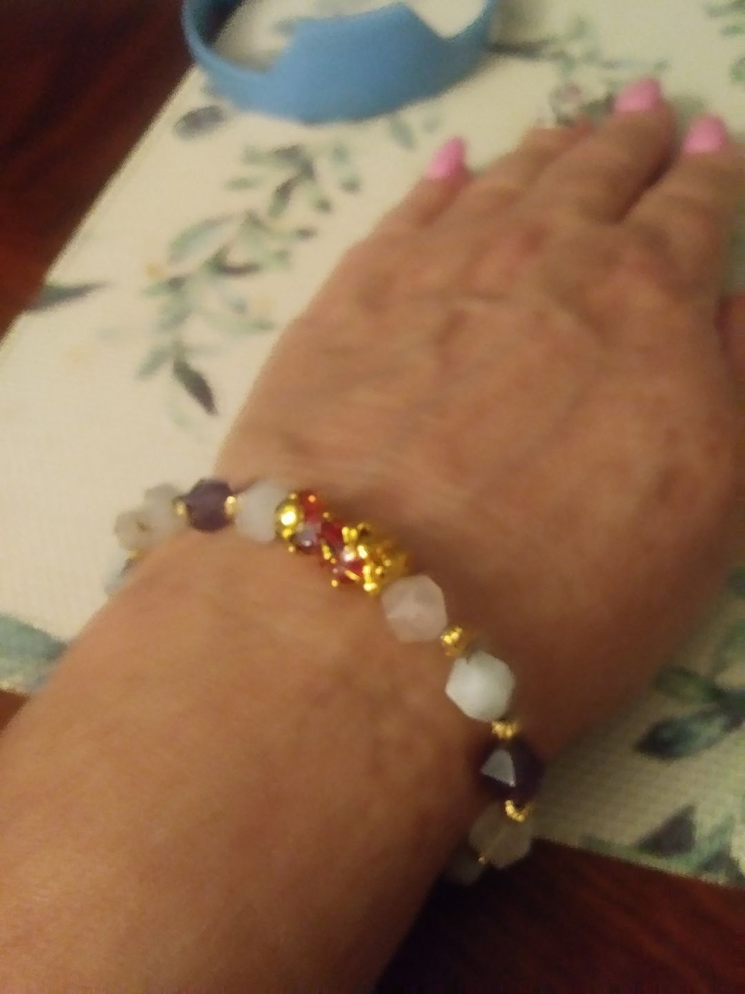 Customer photo review of Wealth Pixiu Charm in Natural Amethyst Bracelet
