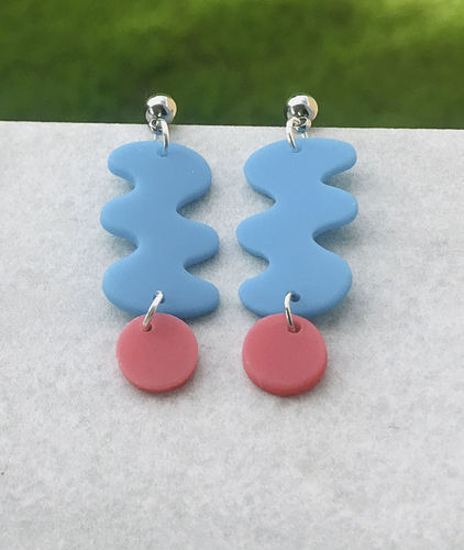 Customer photo review of Acrylic Round Could Earring Charms - Acrylic Circle Could Pendant - Earring Findings - Jewellery Making Supplies - 37.9x37.8x2.13mm - AC2264
