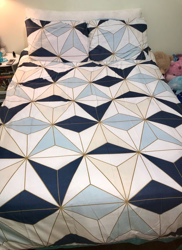 Customer photo review of Multicolor Geometric Bed Set
