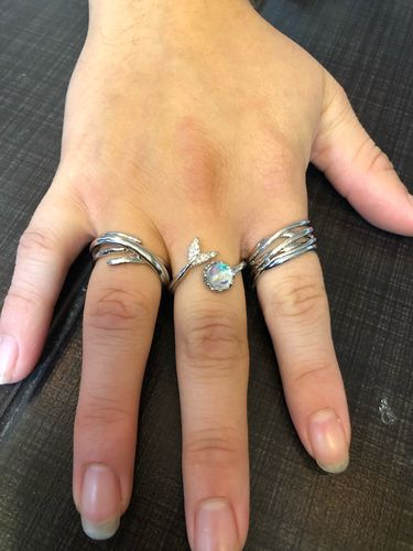 Customer photo review of Whale Tail Crystal Ring