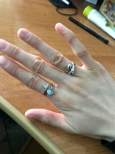 Customer photo review of Whale Tail Crystal Ring