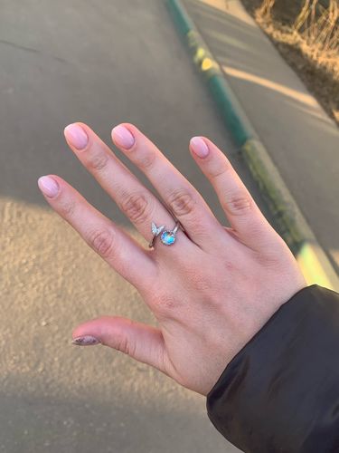 Customer photo review of Whale Tail Crystal Ring