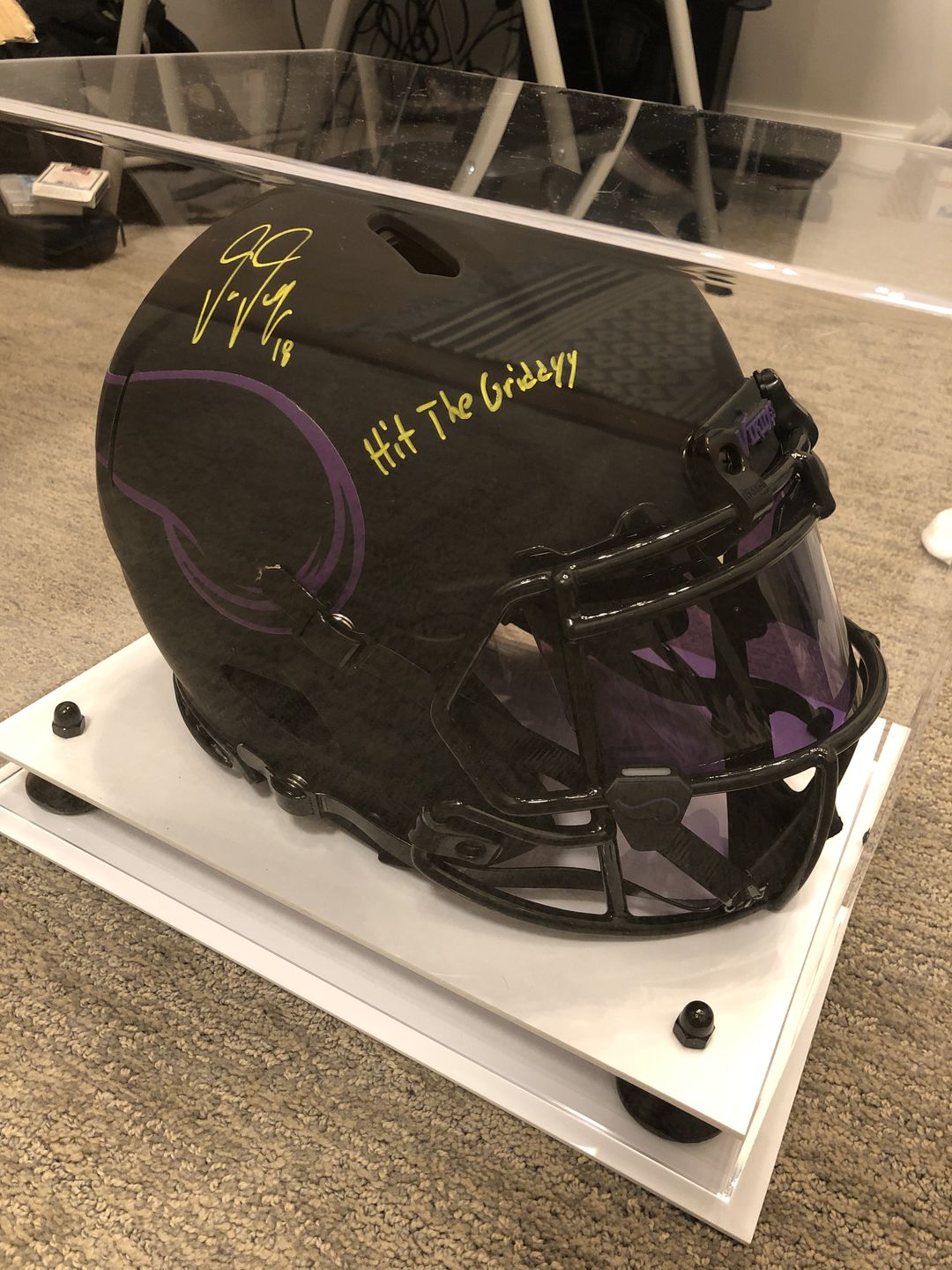 Customer photo review of Acrylic Full Size Football Helmet Display Case - Clear (V44/A002)