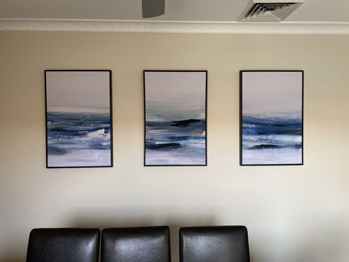 Customer photo review of Calm Before the Storm, Abstract Art Trio