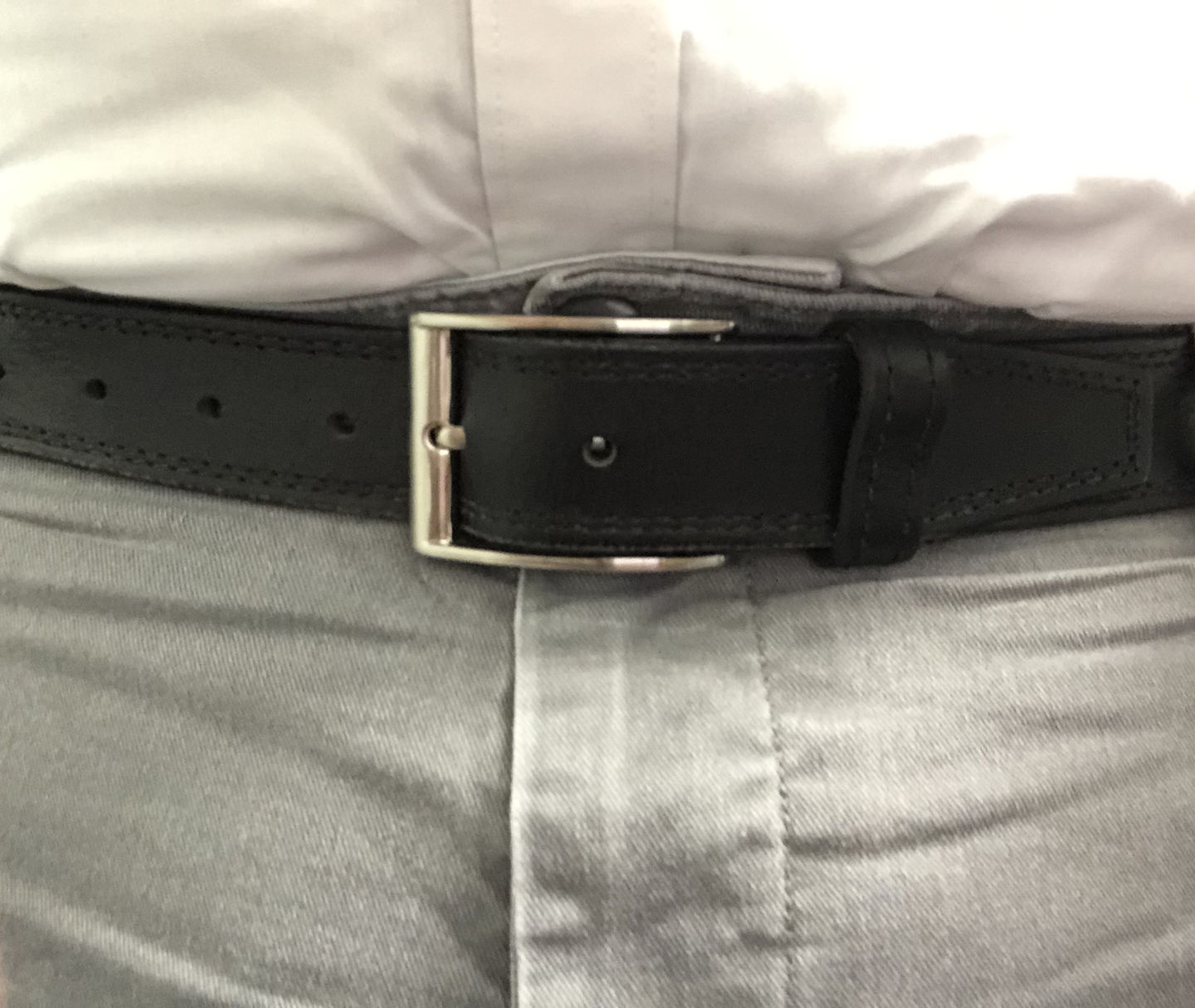 Customer photo review of The Milestone Belt - Black Formal 100% Real Leather Belt