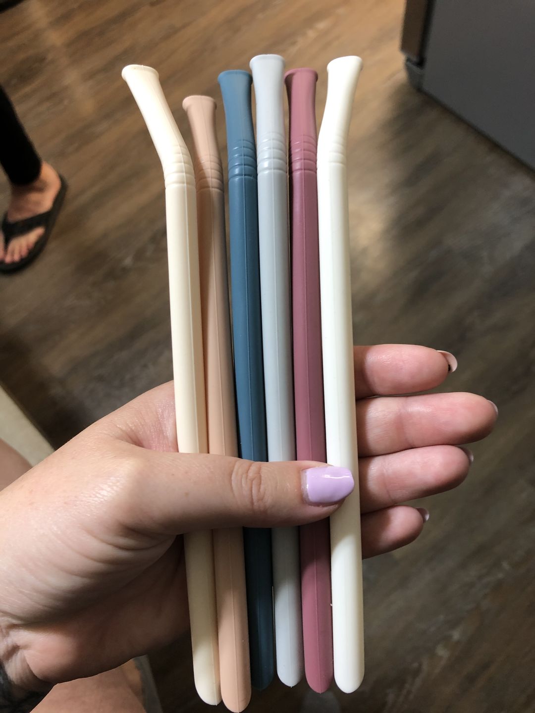 Customer photo review of Silicone straw set pack of 6 - Oak multi mix