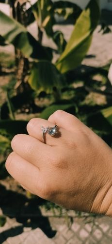 Customer photo review of Whale Tail Crystal Ring