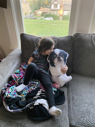 Customer photo review of Create A Custom Dog Pillow