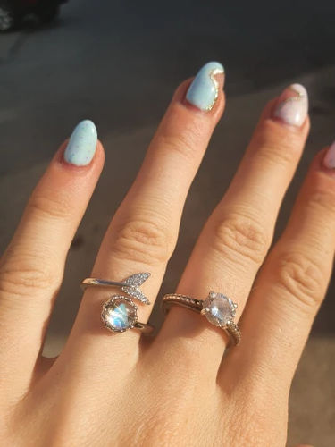 Customer photo review of Whale Tail Crystal Ring