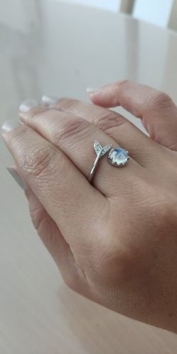 Customer photo review of Whale Tail Crystal Ring