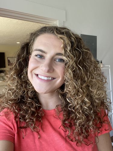Customer photo review of Curly Ash Blonde