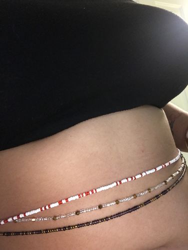 Customer photo review of Royal Amethyst Tie On Waist Beads