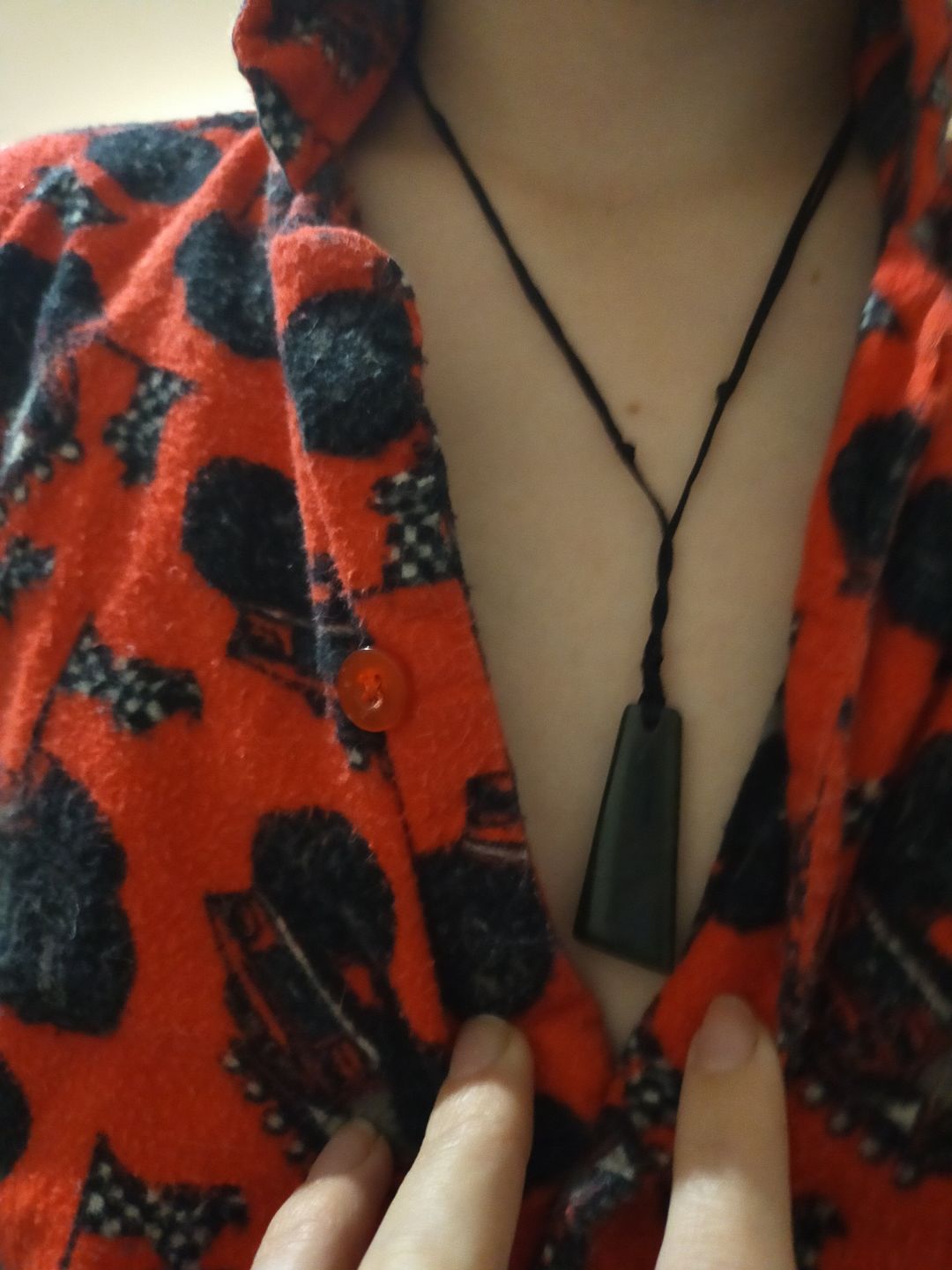 Customer photo review of NZ Greenstone Toki Necklace
