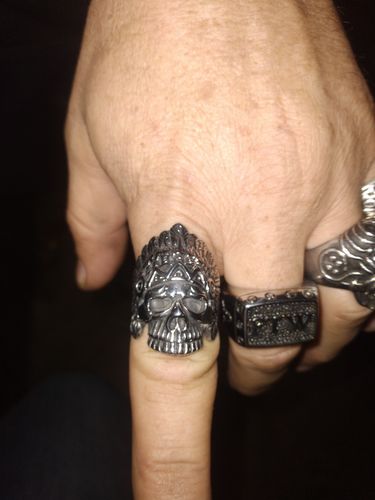 Customer photo review of CHIEF NATIVE SKULL RING