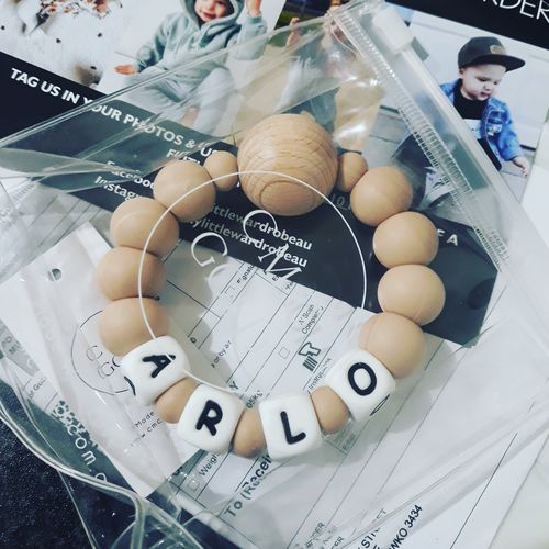 Customer photo review of CMC GOLD - Personalised Beech Wood & Silicone Teether