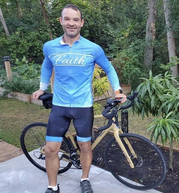 Customer photo review of Faith Blue Long Sleeve Cycling Jersey