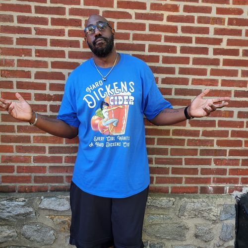 Customer photo review of Dickens Cider Tall Tee