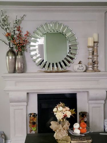 Customer photo review of Sunburst Beveled Round Mirror 35"