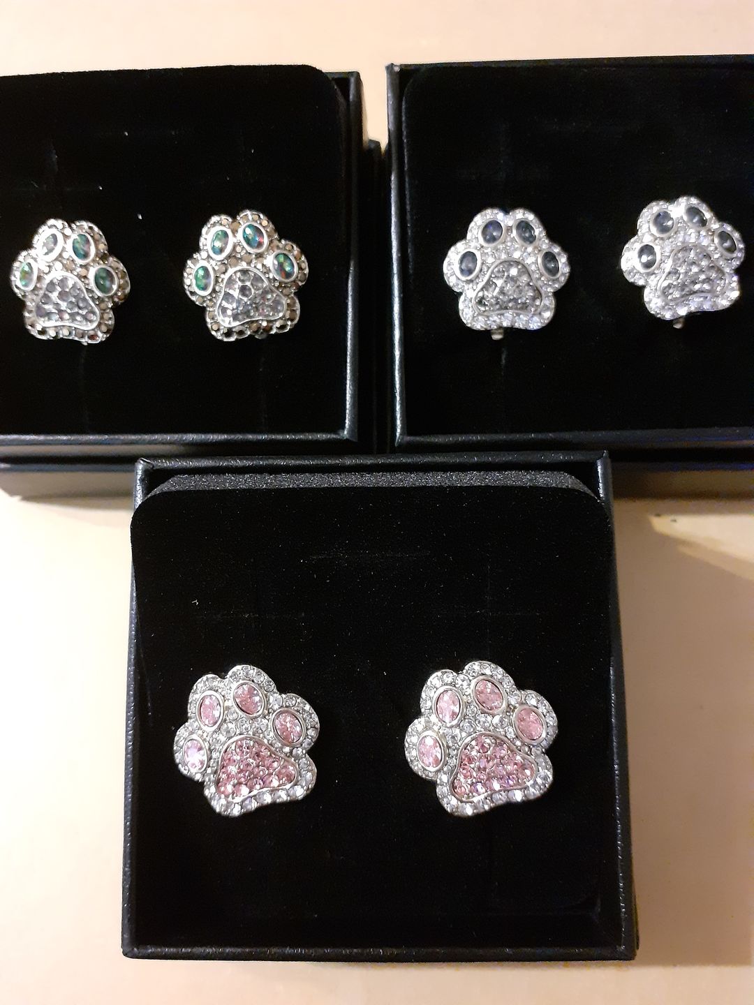 Customer photo review of HEIDI DAUS®"Pretty Paw Print" Crystal Paw Earring
