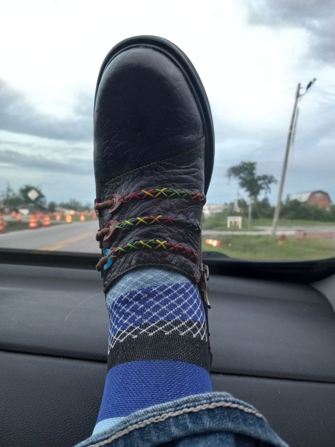Customer photo review of Hand Embossed Genuine Leather Shoes