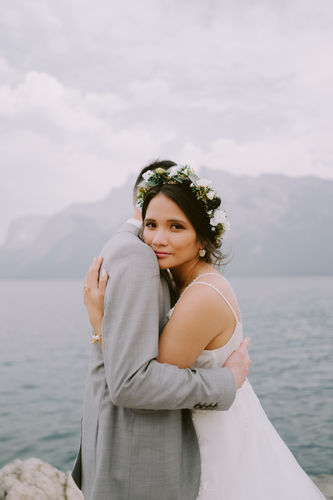 Customer photo review of Perla Mini Hoop Earrings