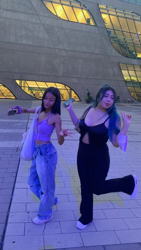 Customer photo review of Button through ruffled solid cami top