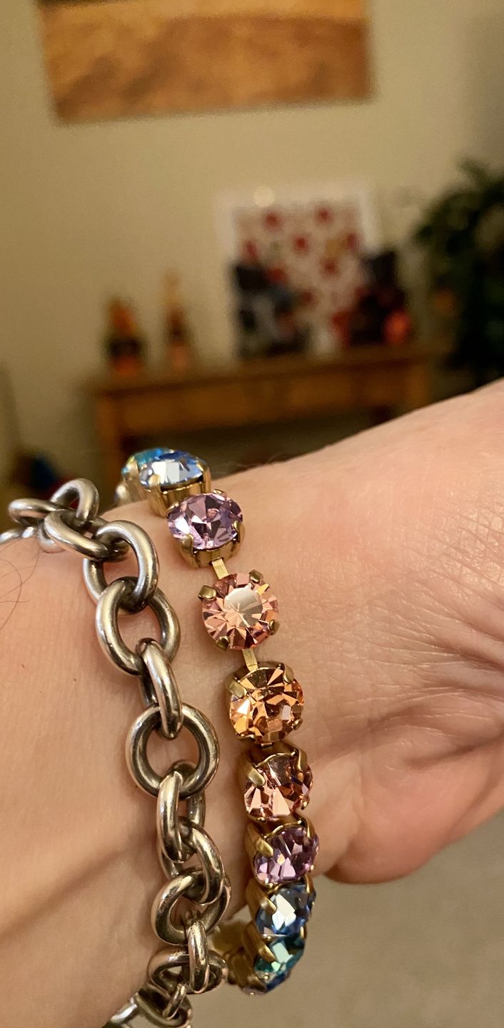 Customer photo review of Arista Bracelet in Cotton Candy Ombré