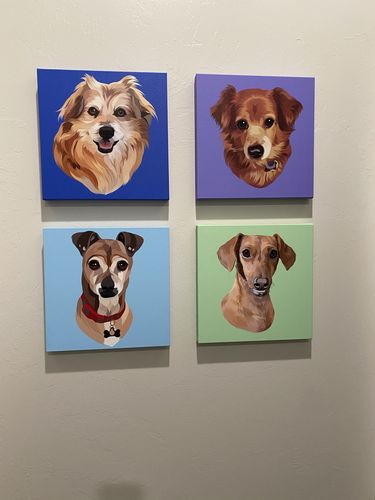 Customer photo review of Custom Pet Portrait Canvas