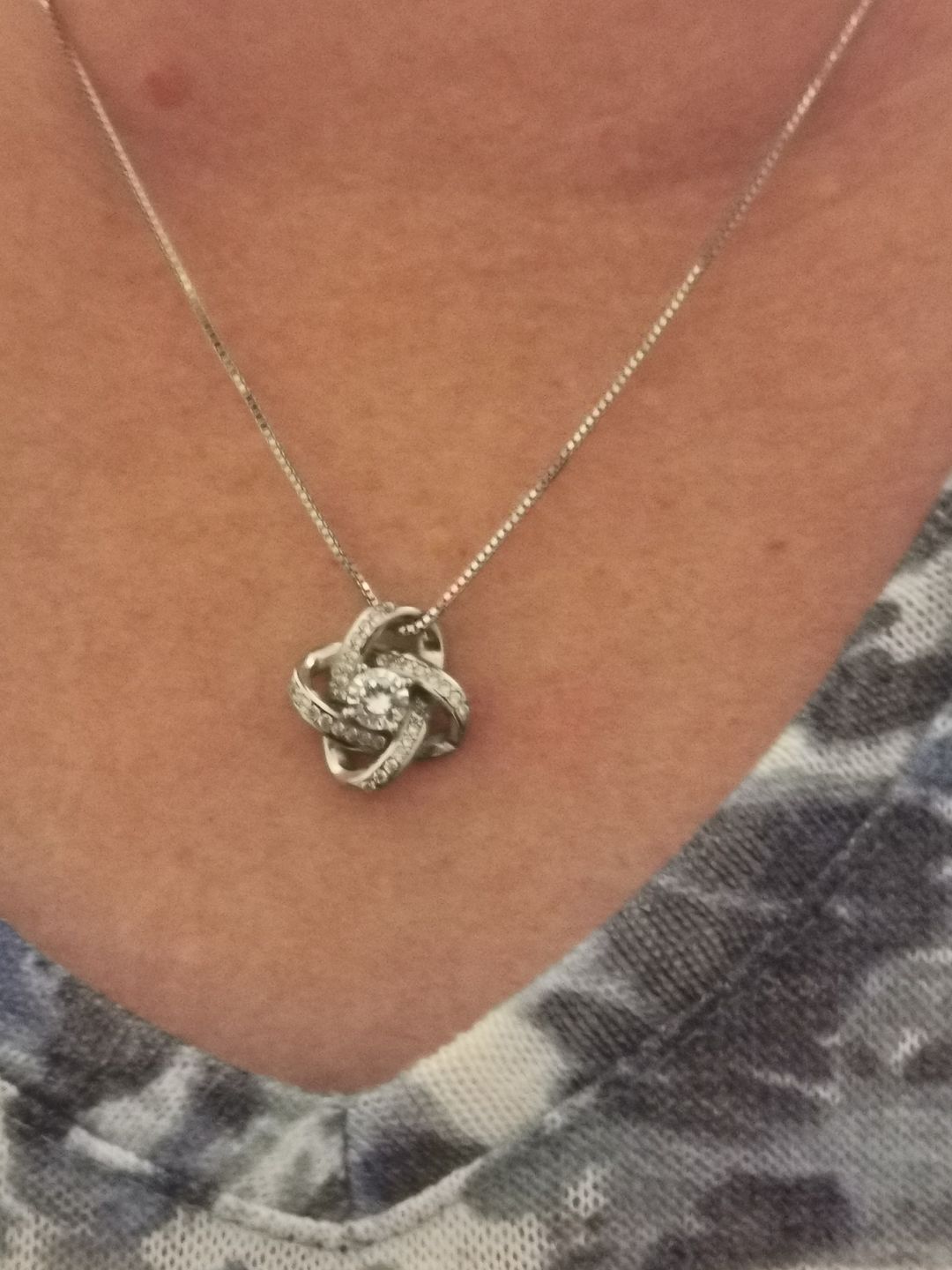 Customer photo review of "To my Wife" - Silver Love knot necklace
