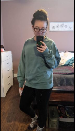 Customer photo review of Unisex Peach Skin French Terry Crewneck Sweatshirt