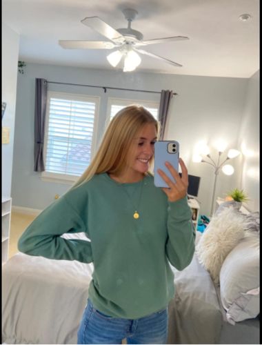 Customer photo review of Unisex Peach Skin French Terry Crewneck Sweatshirt