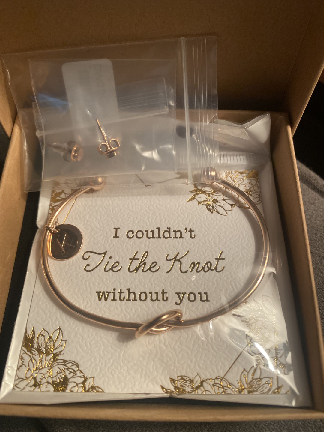 Customer photo review of AC Coin Initial Bangle Bracelet