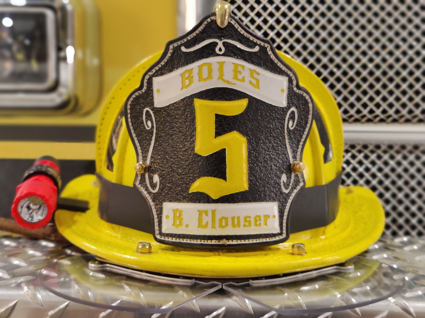 Customer photo review of Premium Leather Helmet Shield