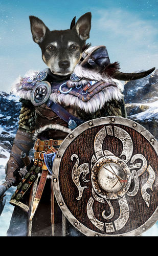 Customer photo review of 'Viking Warrior' Personalized Pet Canvas