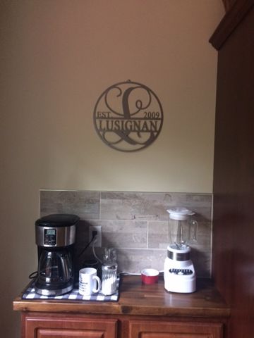 Customer photo review of 15" Established Circle Name and Date Monogram