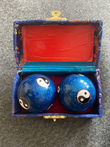 Customer photo review of Boules Chinoises Bleues Yin et Yang - Thérapie Anti Stress