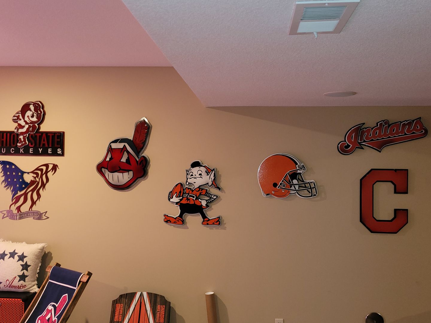 Customer photo review of Cleveland Indians Script Logo 3D Metal Artwork