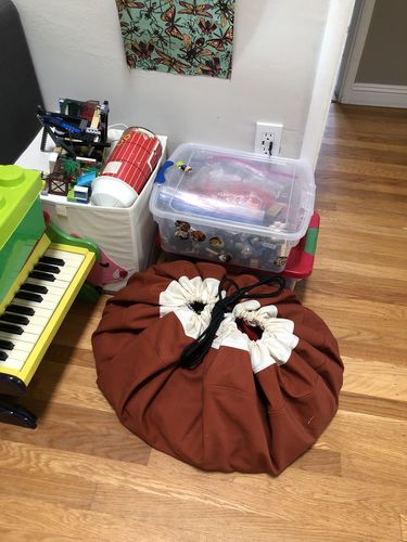 Customer photo review of Large Toy Storage Bag - Rust