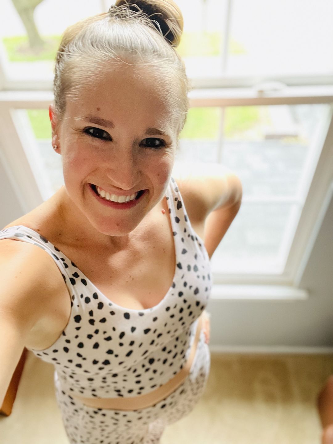 Customer photo review of Focus Exercise Pants - Dalmatian | MT LUXE