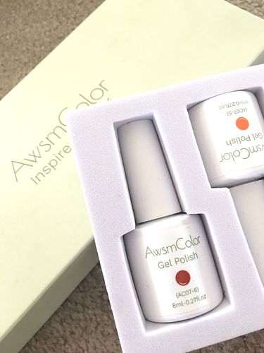 Customer photo review of Creative Autumn Leaf Gel Nail Polish Set