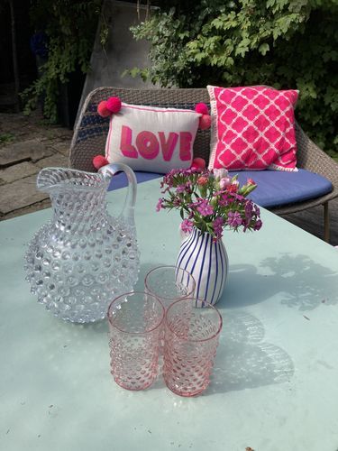 Customer photo review of Sklenice Hobnail Rosaline