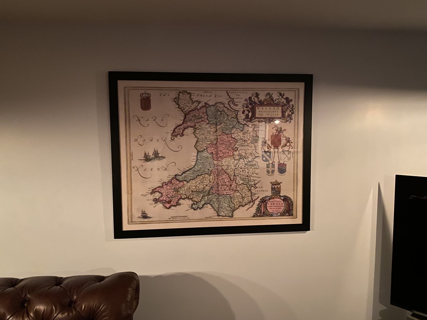 Customer photo review of Rare Old Map of Wales by Jean Blaeu, 1645 - from the Theatrum Orbis Terrarum Sive Atlas Novus