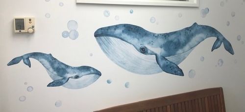 Customer photo review of Whales & Bubbles Decal Set