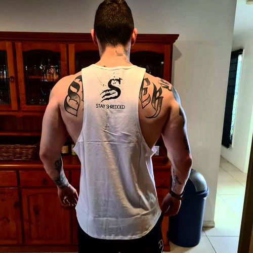 Customer photo review of Trip Reflective - Signature Muscle tanktop - White
