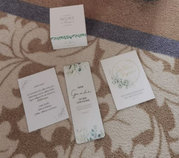 Customer photo review of Wort im Herzen · Basis-Set + Aufbewahrungsbox · Bibelverse