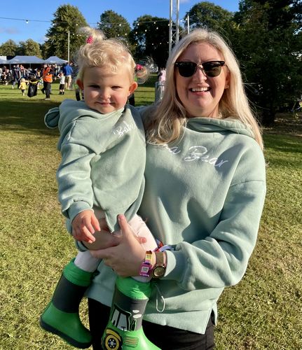 Customer photo review of Mama, Little & Baby Bear Matching Ear Sage Green Hoodies