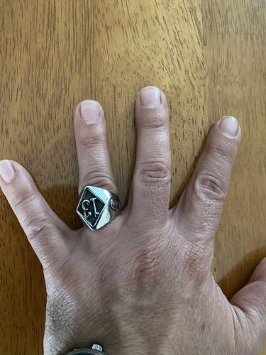 Customer photo review of LUCKY 13 SILVER SKULL RING